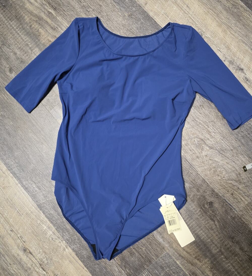 Gottex One Piece Swimsuit Bodysuit Cobalt Blue Size L NWT MSRP $150